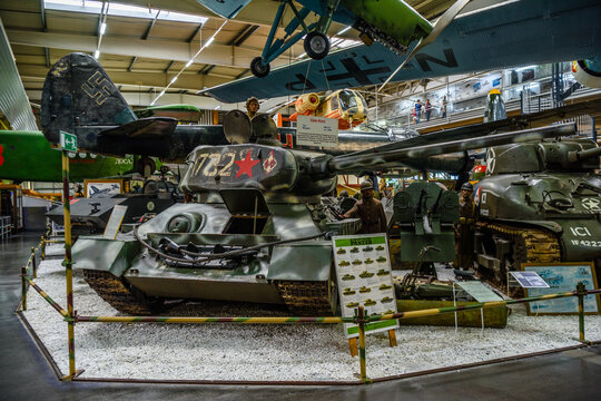 SINSHEIM, GERMANY - MAI 2022: soviet medium tank T-34 1940 WW2