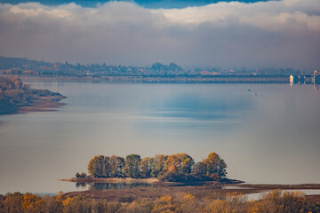 autumn lake in mountains, Liptovsk&aacute; Mara, Liptov, Slovakia