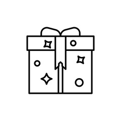 Birthday gift icon logo line illustration isolated