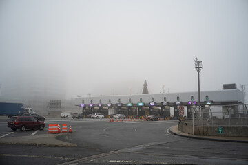 a foggy building