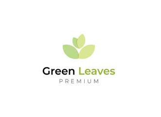 Simple and minimalist leaf logo design. Green Leave logo