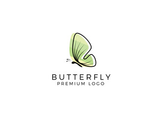 Butterfly logo. Luxury line logotype design. Universal premium butterfly symbol logotype.