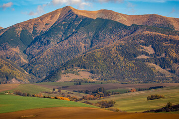 autumn landscape with mountains and clouds, West Tatras, Slovakia