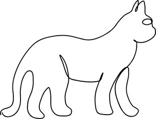 simplicity cat freehand continuous line drawing.