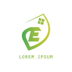 Leaf house lettering logo