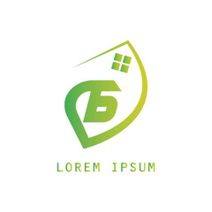 Leaf house lettering logo