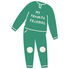 Green pajamas isolated