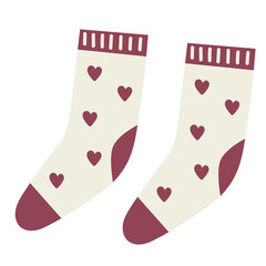 Cute socks with hearts.