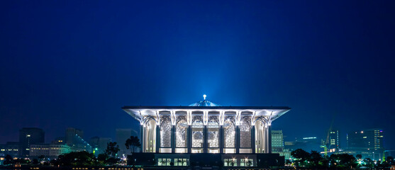 Blue Hours view at Masjid Besi ( Iron Mosque) or Masjid Tuanku Mizan Zainal Abidin,Putrajaya,Malaysia