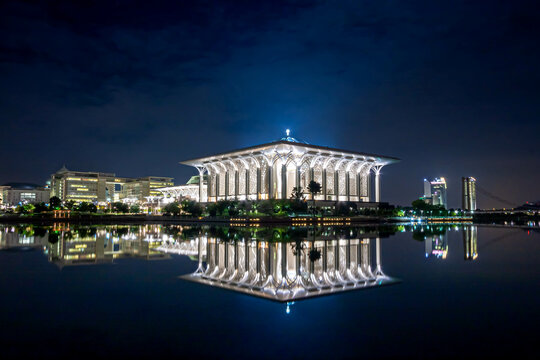 Blue Hours view at Masjid Besi ( Iron Mosque) or Masjid Tuanku Mizan Zainal Abidin,Putrajaya,Malaysia