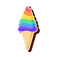Isolated colored ice cream lgbt pride icon Vector