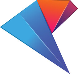 Abstract folded triangle logo illustration in trendy and minimal style