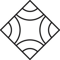 Abstract square logo with circle illustration in trendy and minimal style