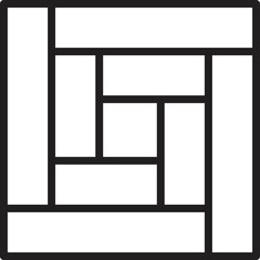 Abstract square line logo illustration in trendy and minimal style