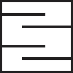 Abstract square line logo illustration in trendy and minimal style
