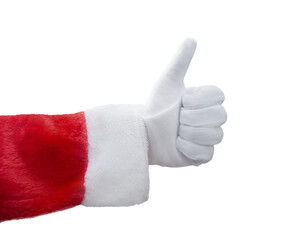 santa claus hand with thumb up, giving a like - transparent png
