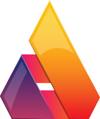 Abstract letter A logo illustration in trendy and minimal style