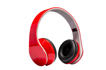bright red headphones