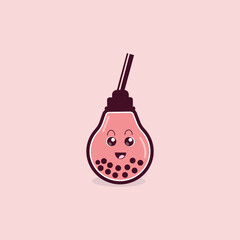 Boba light cute kawaii vector design