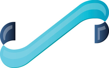 Abstract folded ribbon logo illustration in trendy and minimal style