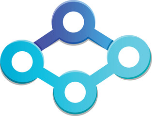 Abstract dot and connection logo illustration in trendy and minimal style