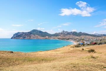 View of the village of Koktebel and Kara-Dag in the Crimea