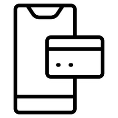 mobile banking line icon black color