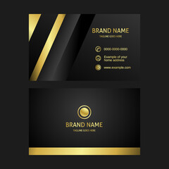 Black and gold background luxury business card design template