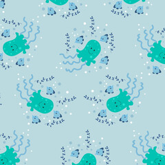 Cute animal cartoon pattern suitable for wallpaper