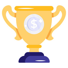 A customizable flat icon of prize money 