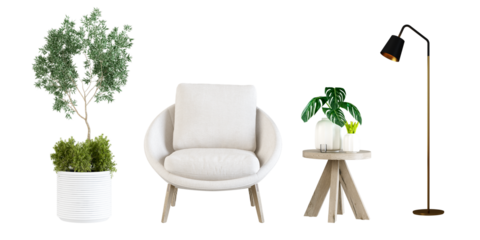 Living room interior has sofa in 3d rendering