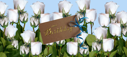 Красивая открытка с днем рождения для женщины или девочки с цветами