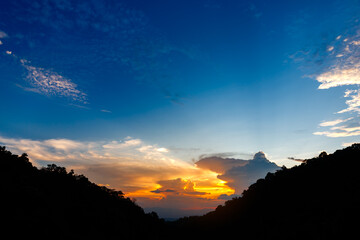 Mae Kampong mountain village in deep forest at evening , Chiang Mai, Thailand