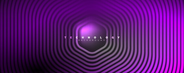 Neon shiny hexagons abstract background, technology energy space light concept, abstract background wallpaper desig