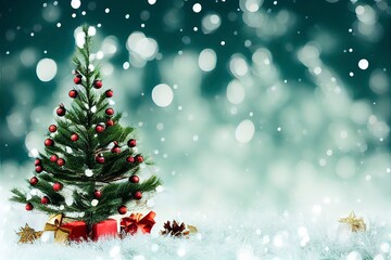 Fototapeta na wymiar Christmas tree snow background