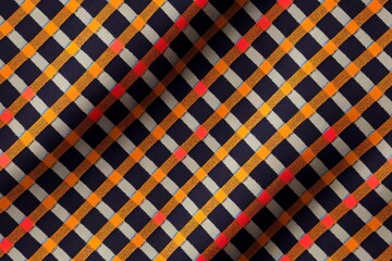 Tartan plaid pattern colorful texture in navy blue orange beige. Multicolored bright seamless check 2d illustrated graphic for flannel shirt throw other spring summer autumn fashion textile print.