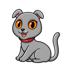 Cute scottish fold cat cartoon