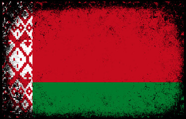 old dirty grunge vintage belarus national flag illustrationv