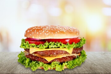 Tasty fresh Sandwich or burger with meat