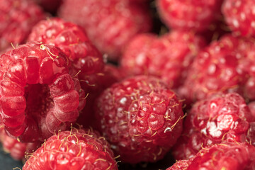 fresh ripe raspberries close up