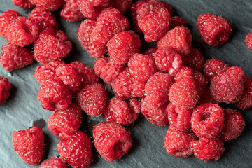 fresh ripe raspberries close up