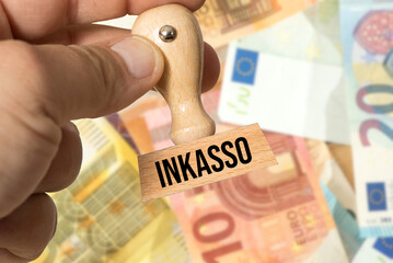 Euro Banknoten und Stempel Inkasso