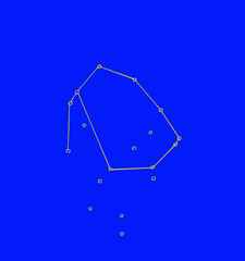 hand drawing of the constellation Ophiuchus, color