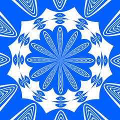 vivid blue and bright white arched hoops pattern and design on a white background