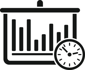 Banner timer icon simple vector. Clock project. Task control