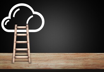 A ladder with cloud image, climb concept