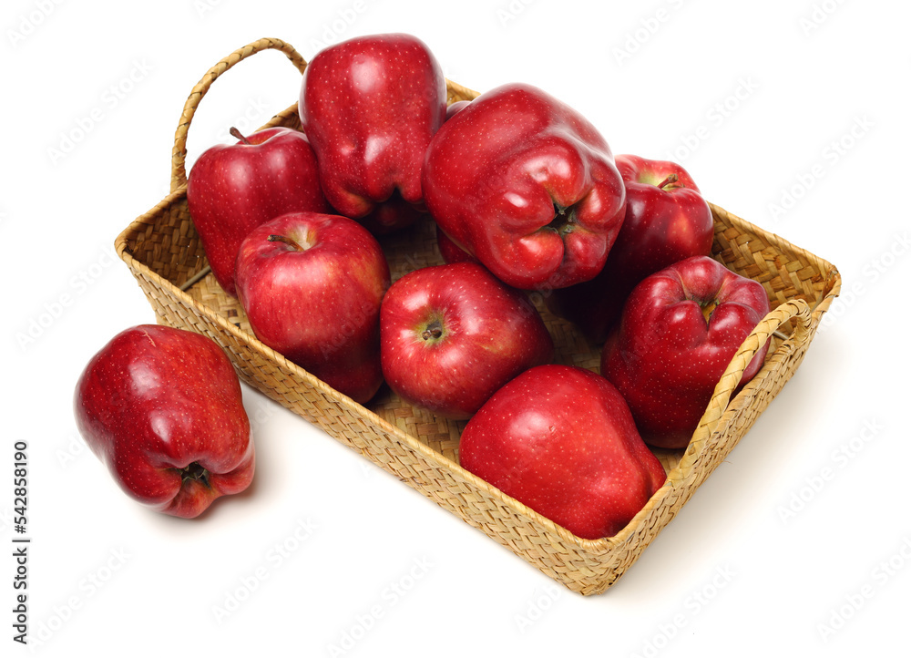 Wall mural red apples isolated on white background