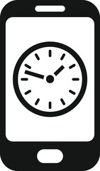 Obraz premium Smartphone timer icon simple vector. Clock project. Control task