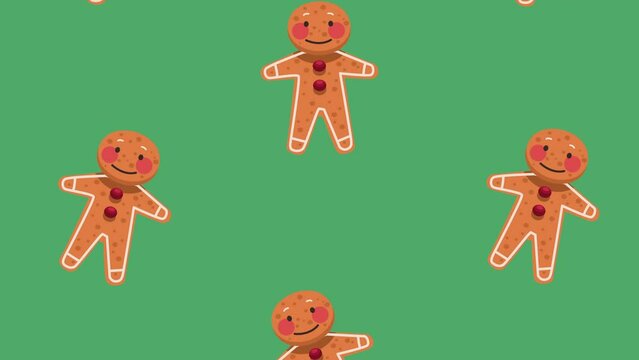 happy merry christmas ginger cookies pattern