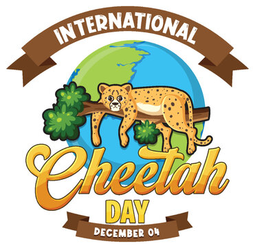 International cheetah day poster or banner design